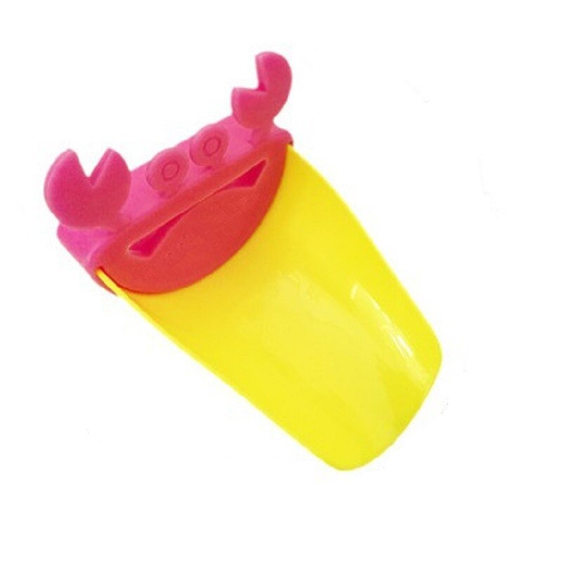 Cartoon Faucet Tap Extender Baby Shower Toy Duck Dolphin Elephant Toddler Kids Hand-washing Faucet Bathroom Sink Bibcock Tap: Pink Yellow Crab