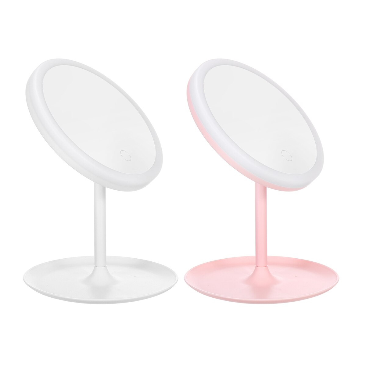 Espejo de maquillaje LED USB con luces pantalla táctil lámpara de espejo de maquillaje regulable Mesa espejo cosmético de belleza portátil
