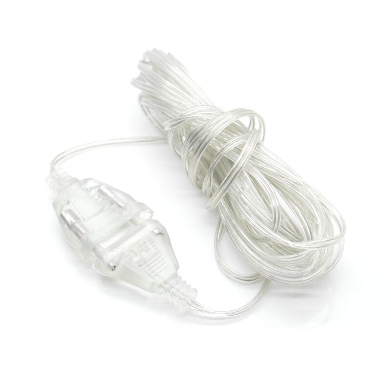 2m forlenger ledning skjøtekabel til jul ledet streng fe lys innendørs utendørs hage dekorasjon eu plugg