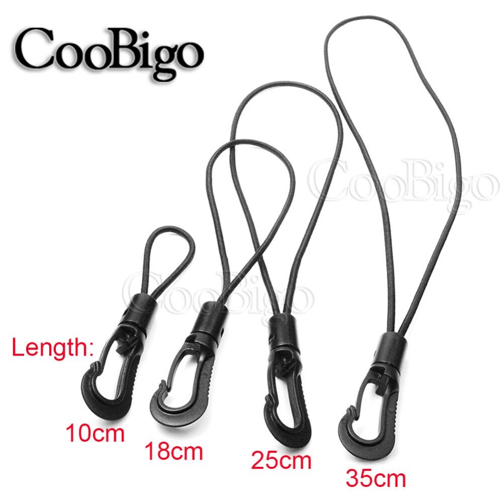 10 stuks outdoor kajak kano bungee tie tether touw elastische schokkoord lussen met plastic karabijnhaken dia . 2.5mm 4 maten lengte