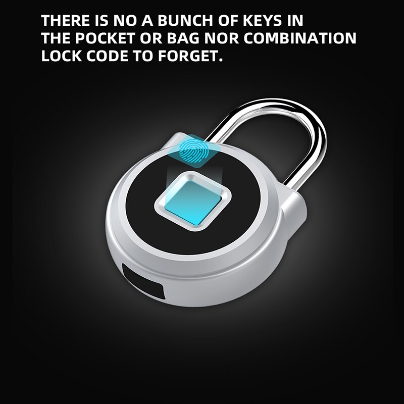 Mini Portable Anti-theft Smart Door Lock Fingerprint Luggage Lock Warehouse Home Door Safety Long Standby Electronic Padlock