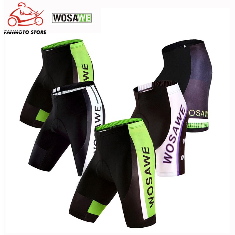 Wosawe høyelastiske sykkel-motorsykkelshorts til menn 3d polstrede støtsikker hurtigtørkende pustende mtb-sykkel-terrengsykkelshorts