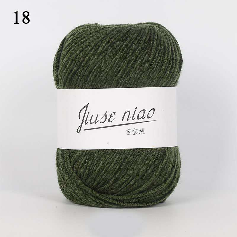 Colorful Durable Milk Fiber Wool Hand Knitting Colorful Thread Baby Comfortable Eco-dyed Cotton Yarn Worsted Wool Needlework: 18