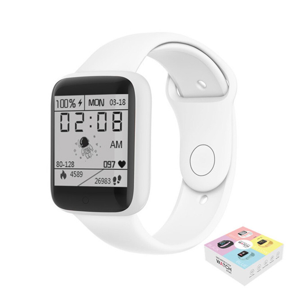 Y68 pro smartwatch bluetooth fitness-tracker sport herzfrequenzmesser blutdruck wasserdicht damen farbarmband für android ios: Weiß