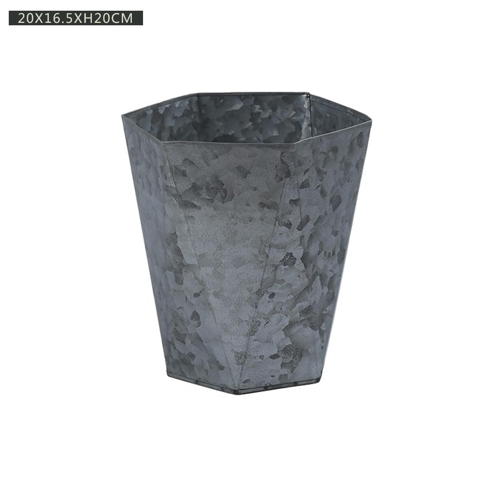 Creativity Iron Flower Pot Polygonal Metal Plants Planter Desktop Storage Bucket For Balcony Home Yard Decoration: 05