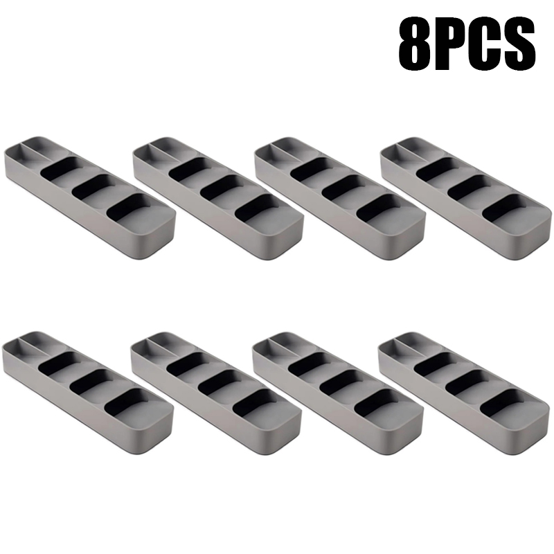 Cutlery Organizer Knife Storage Tray Spoon Organizer Space Saving Cutlery Rack Compartment Organizer Kitchen Drawer Organizers