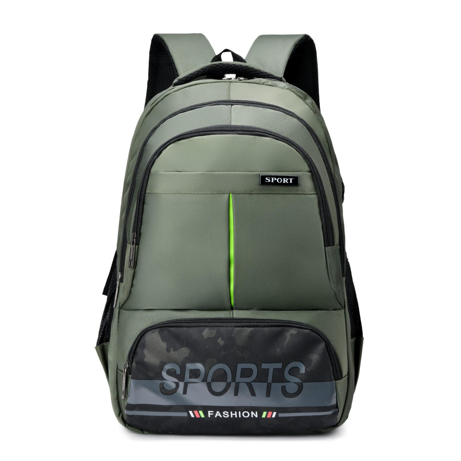 Casual Rugzakken Nylon Mannen Rugzak Mode Effen Kleur Grote Capaciteit Student Schooltas Licht Mochila Schoudertassen: Green