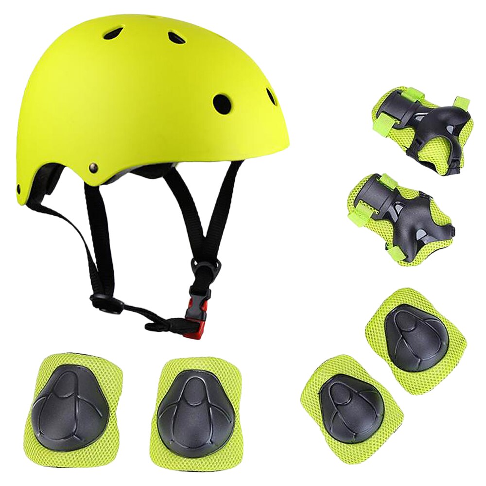 7 in 1 set hjälm och kuddar justerbar knäskydd för barn armbågsskydd handledsskydd skoter rullskridskoåkning cykling skyddsutrustning