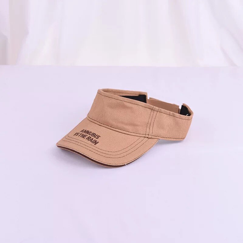 Style classique vide haut pare-soleil chapeau dessin animé été chapeau couleurs pures dossier décoration UV Protection chapeau pour garçon et fille: khaki
