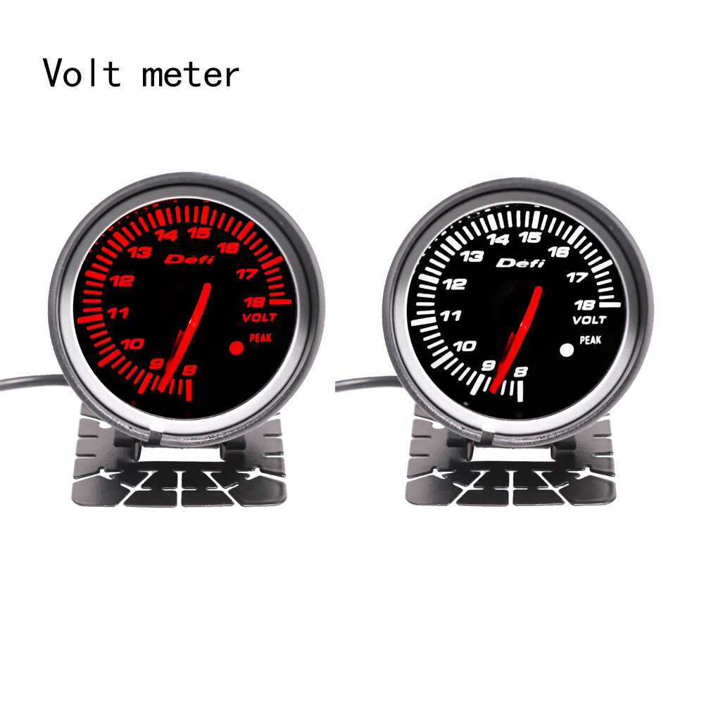 Universal df bf auto gauge varvräknare mätare med rött vitt ljus volt vatten temp oljepress vakuumförstärkning ext temp a/f ratio mätare: Voltmätare