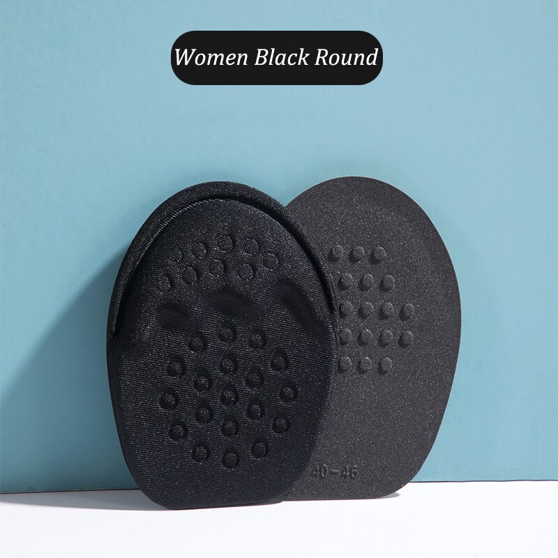 1 paar Einlegesohlen für Schuhe Einsätze Vorfuß Einsatz Sohle Kissen Reduzieren Schuh Größe Füllstoff Frau High Heels Schmerzen Relief Schuh pads: Women Black Round