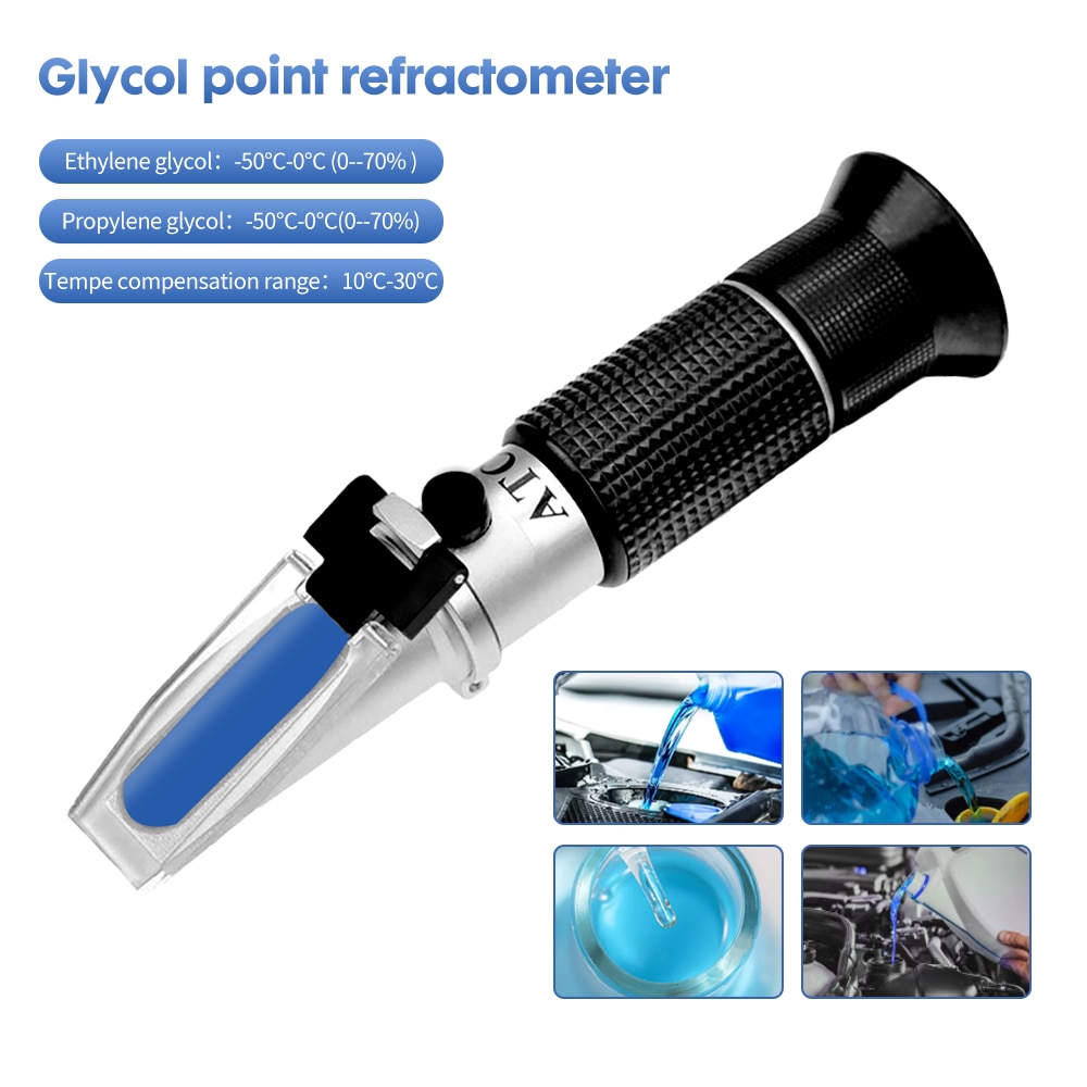 4 In 1 Handheld Auto Refractometer Voertuig Ureum Tester 30-35% Adblue Vloeistof Glycol Batterij Antivries Concentratie Meter Atc