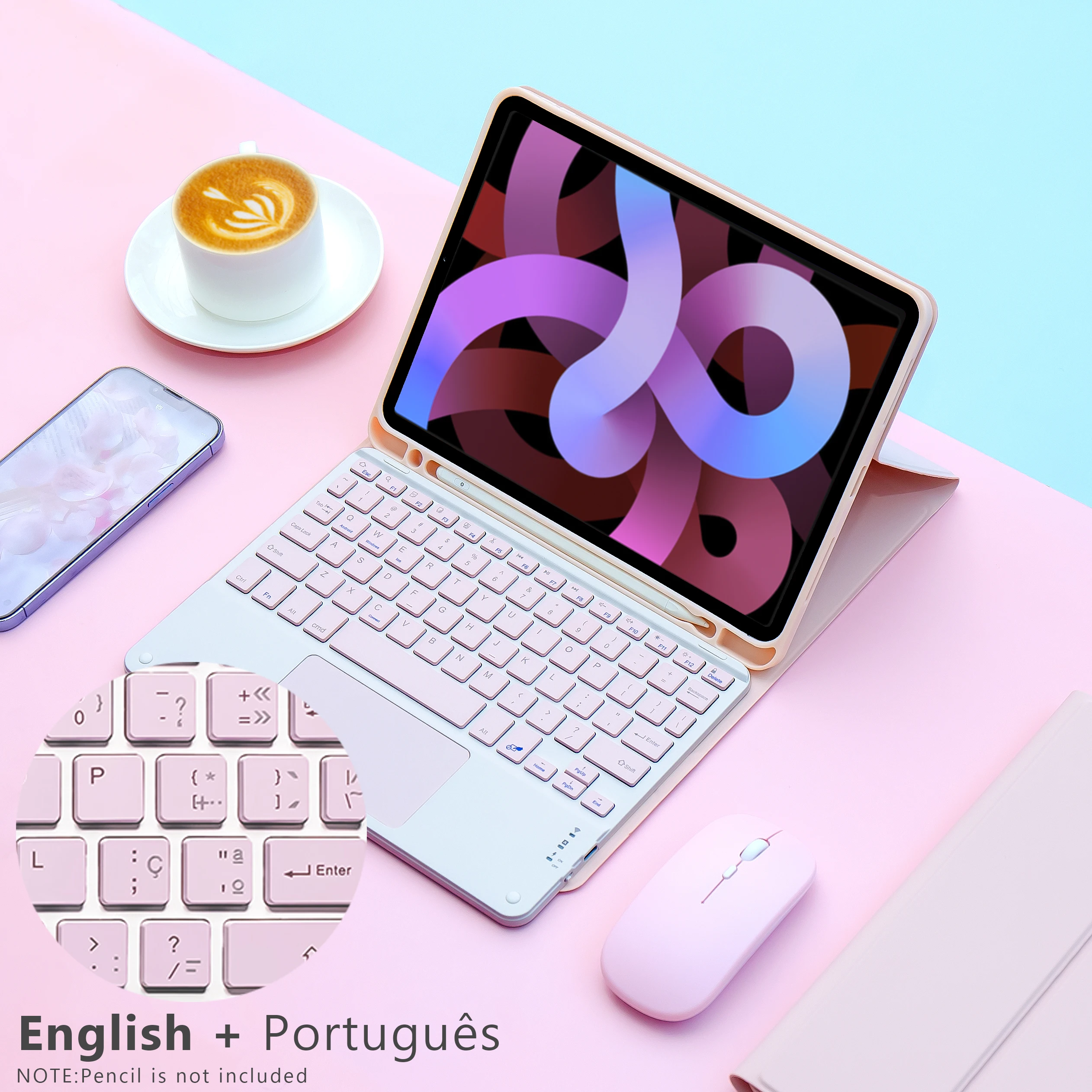 Toetsenbord Draadloze Muis Voor iPad 9e Generatie Case iPad 10.2 7e 8e Gen Covers Voor iPad Pro 11 2022 10e Air 5/4 Funda: Dertien / Blauw