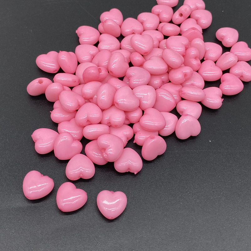 50pcs/lot 10mm Heart Shape Acrylic Beads Loose Spacer Jewelry Making Necklace Pendant Bracelet Handmade DIY: WHITE