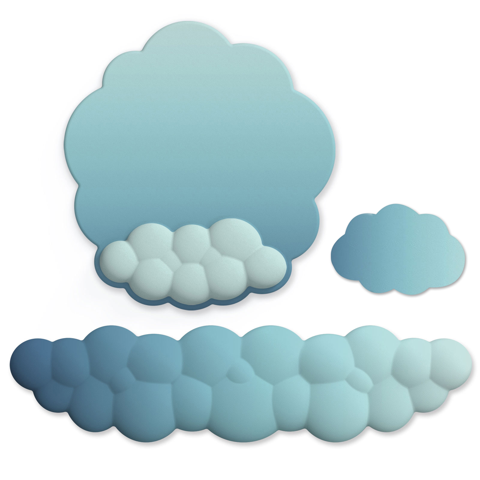 Cloud Gradient Gaming Keyboard Pad Wrist Pad Cloud Wrist Pad Mouse Pad Ergonomic Laika Foam Memory Non-Slip Support Office: Dark Grey