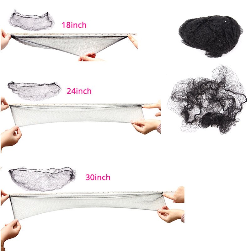 Filet de couverture de chignon de cheveux, trous de 7Mm, filet Invisible pour perruques de , couverture de fermeture frontale, Extension de cheveux, bonnet de tissage, 100 pièces