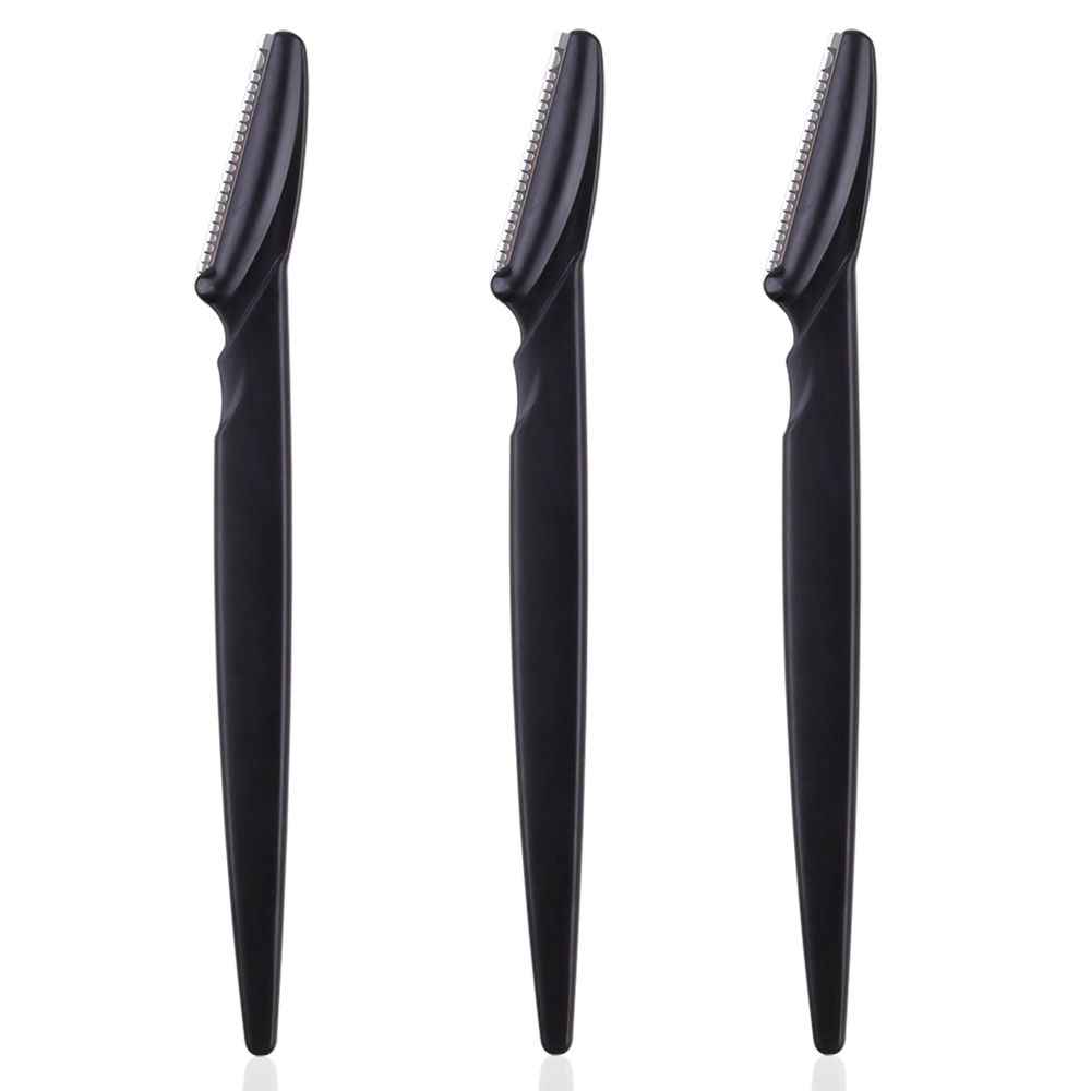 Lame de tondeuse à sourcils pour femmes, 3/4/10 pièces, rasoir facial Portable, épilation des sourcils, coupe-poils, couteau de sécurité, grattoir de maquillage: 3pcs Black