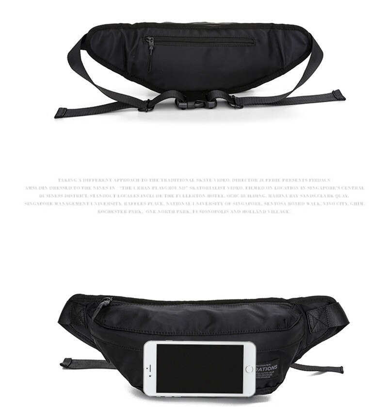 Bolsa de cintura masculina oxford, à prova d&#39;água, casual, de peito, moda, hip hop, cinto, bolsa de ombro para viagem ao ar livre