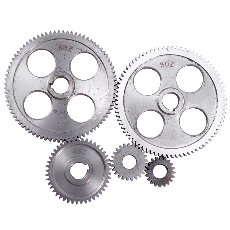 5Pcs/Set CJ0618 Machine Tool Gear Metal Gears Micro-Lathe Gear Metal Cutting Gear: Default Title