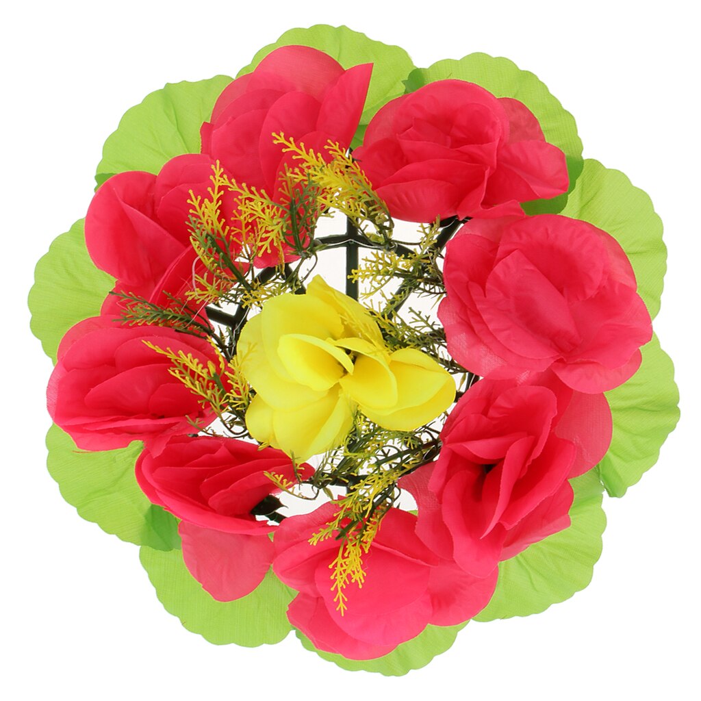 Simulation Rose Memorial Flower Wreath Grave Tombstone Flower Wreath Decoration: C