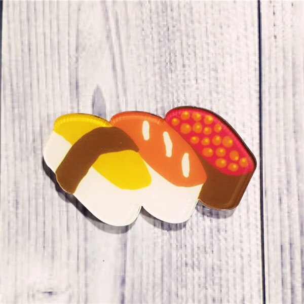 1Pcs Cartoon Harajuku Voedsel Badge Donuts Pizza Sushi Icoon Broche Acryl Pin Voor Kids Party Decoratie op Zak: Transparant