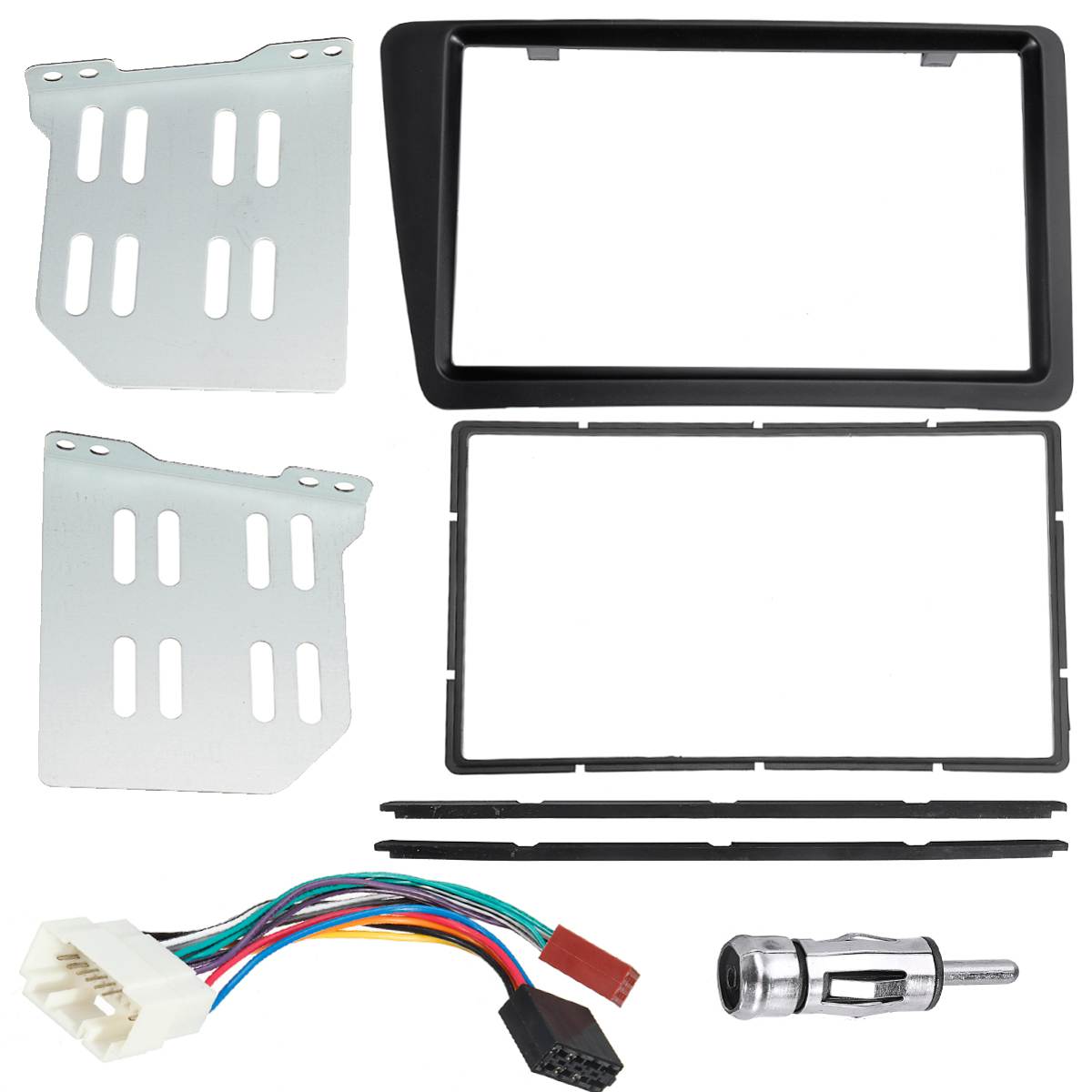 2 Din Car Radio Stereo Fascia Panel Plate Frame Kit Double Din Dash Mount DVD Frame For Honda/Civic EP2 EP3 2001-2006: Black