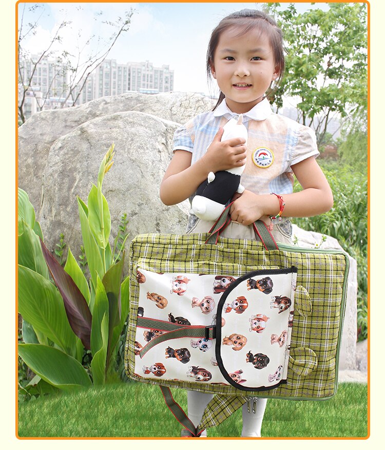 Viento británico arte infantil de los niños de la escuela arte material de pintura de bolsa plegable de dibujos animados lindo de la Escuela de Arte bolsa de dibujo bolso