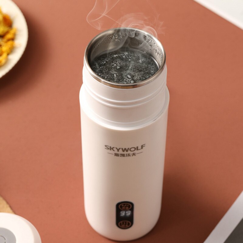 Smart Elektrische Warm Water Cup Kleine Verwarming Draagbare Reizen Waterfles Smart Warmte Behoud Geïntegreerde Gezondheid Cup