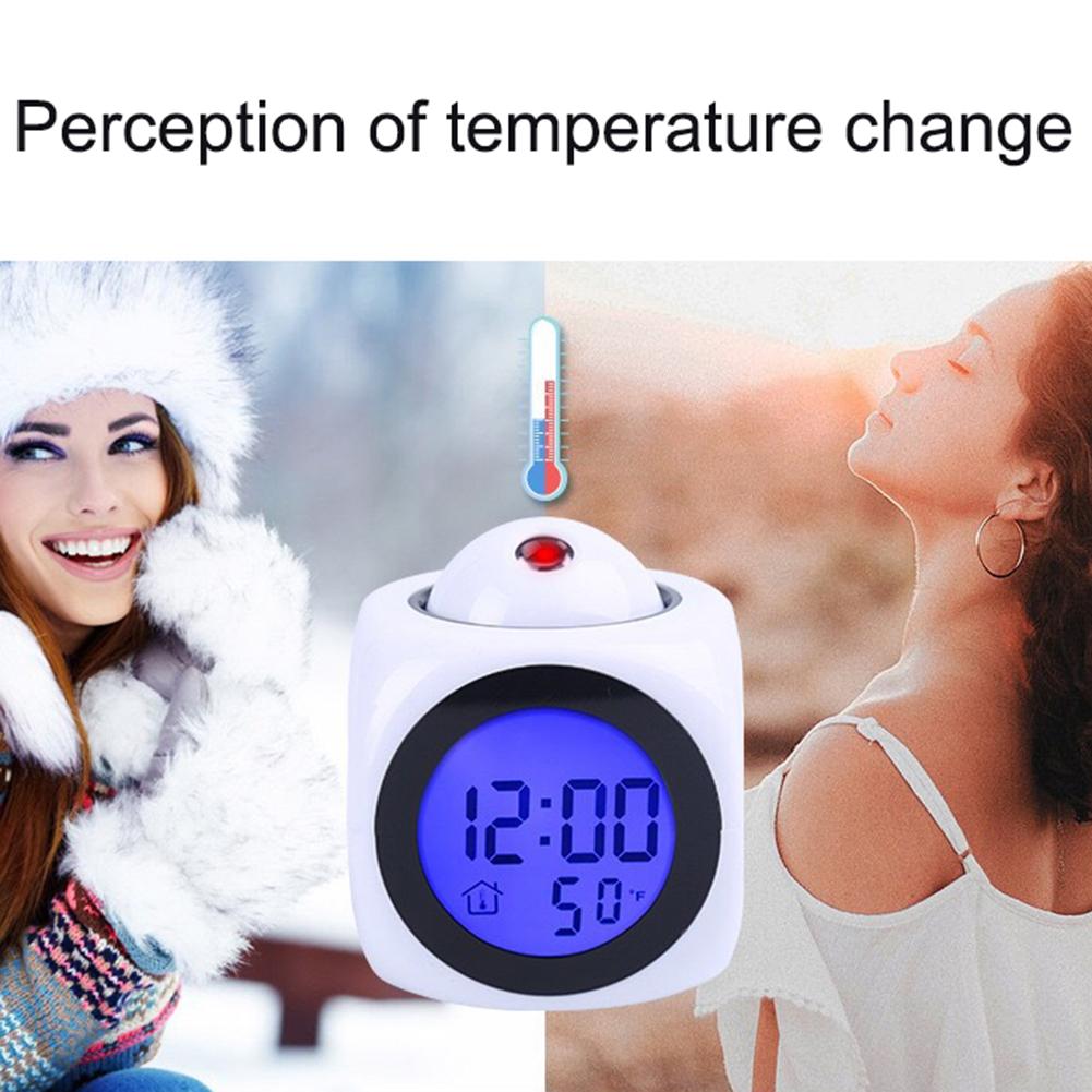 Multifunctional Voice Talking LED Display Time Projection Thermometer Alarm Clock