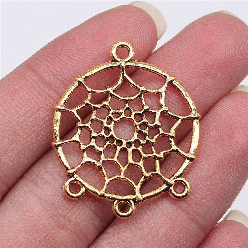 WYSIWYG 10pcs 28x34mm Metal Alloy Dream Catcher Connector For Diy Jewelry Dream Catcher Pendant Charms Diy Making