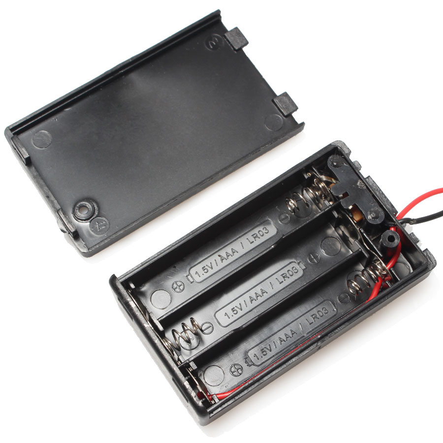3 x AAA 4.5 V Plastic Houder Batterij Storage Box Cover Met ON/OFF & Draad Leidt Voor 3 * Aaa-batterijen