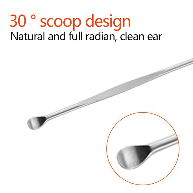 1/6Pcs Set Rvs Spiraal Draagbare Earpick Lepel Oor Tikken Oor Clean Ear Wax Remover Oor Zorg beauty Tool Kit