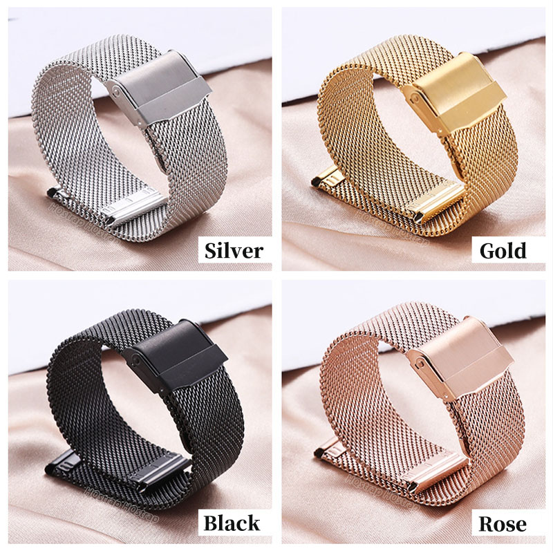 Bracelet milanais à dégagement rapide, 18mm 20mm 22mm 12mm 14mm 16mm 17mm 19mm 21mm 24mm, Bracelet universel en maille 0.6 en acier inoxydable