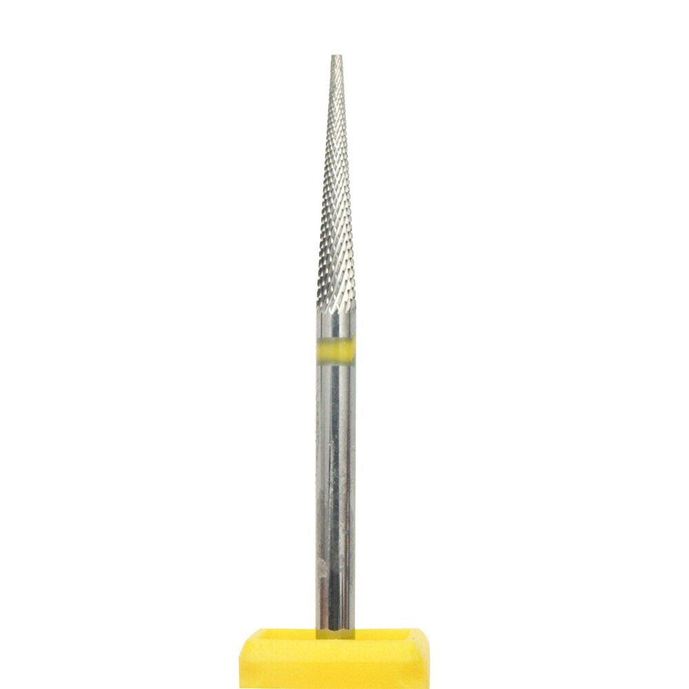 Broca de carburo de aguja para uñas, máquina eléctrica de manicura, equipo de limpieza de cutículas, accesorios de pedicura, herramientas: 300302Yellow