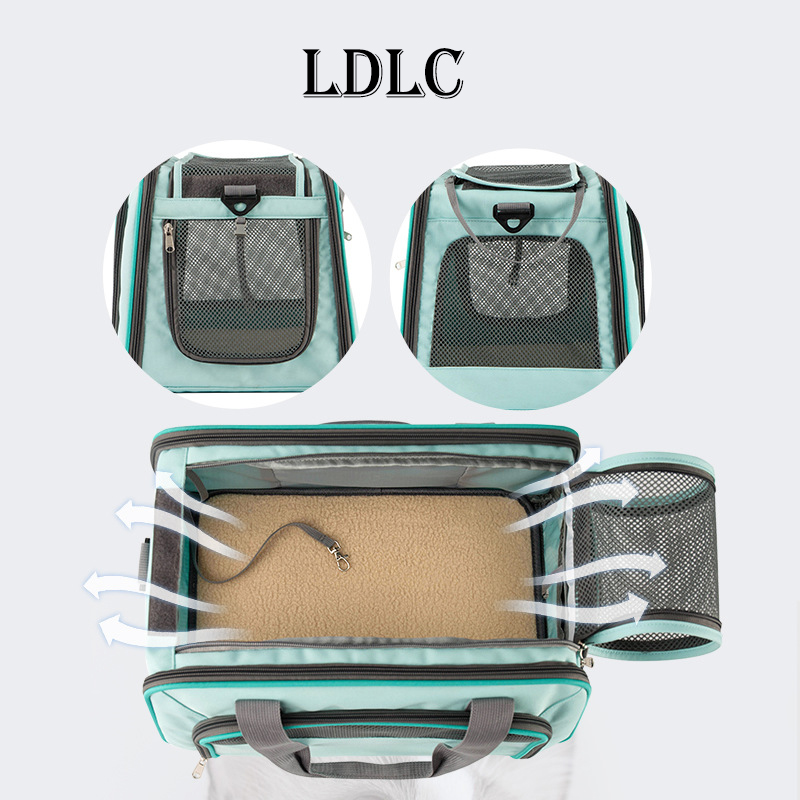 LDLC-Bolsa de transporte para mascotas, bolso portátil de lados suaves para gatos, transpirable, para perros pequeños, de malla transpirable, para viajes