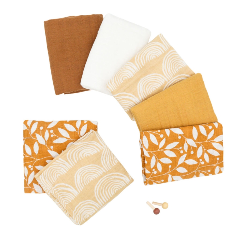 57ee 5 babytvättlappar badhanddukar näsdukar bomullsdukar mjuka absorberande tvättlappar för dagis