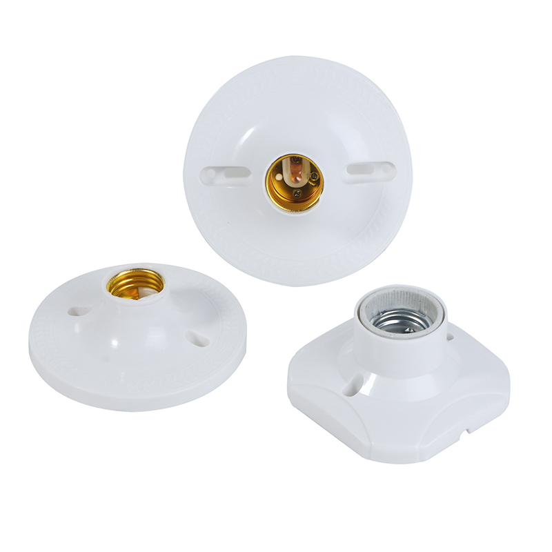 Soporte de bombilla LED E27, Base de enchufe redondo, lámpara colgante, Base de luz de pared de techo Industrial