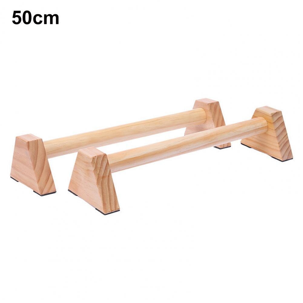 1 Paar Hout Parallettes Grote Hout Verdikte Driehoek Ondersteuning Hout Parallettes Voor Gym Push-Up Handvat Parallettes Bar:  50 cm