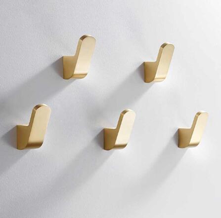 Badkamer Messing Muur Haak Jas Handdoek Haken Voor Badkamer Goud Koper Keuken Haak Kleding Haak JM210: 5 pcs A