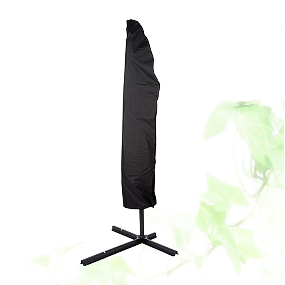 Heavy Duty Parasol Cantilever Outdoor Garden Hanging Cover Sun Shade(Black)