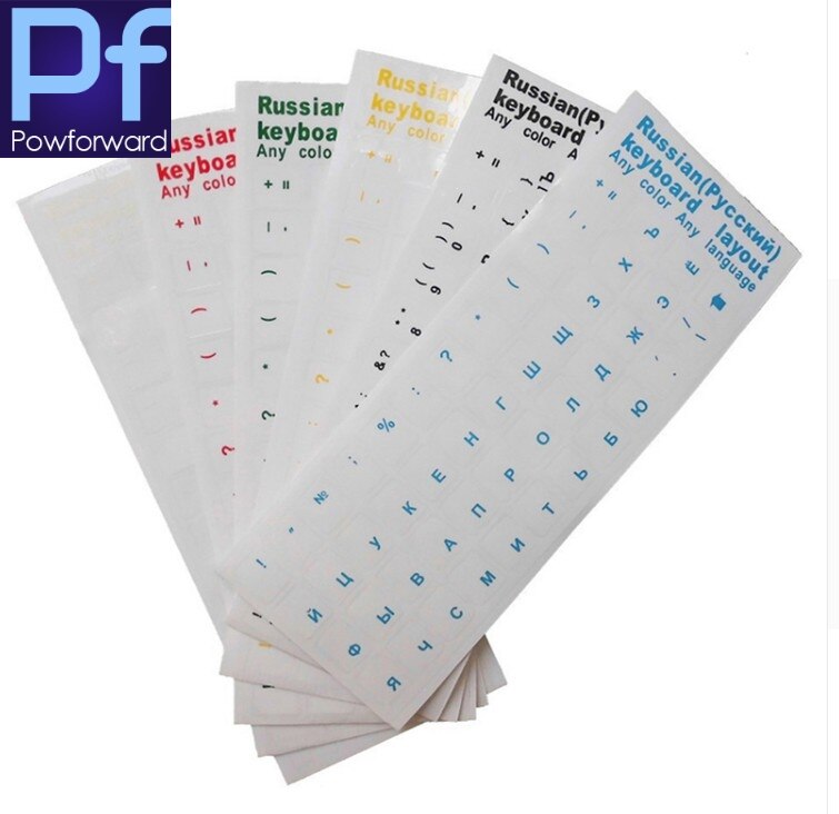 Pegatinas para teclado ruso para ordenador portátil de más de 10 pulgadas, Fondo transparente para pc de mesa 11 12 14 15 17 11,6 12,5 13,3 15,6 17,3 2 unids/lote