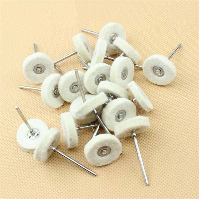 10pcs Dental Polishing Wheel Wool Cloth Cotton Teeth Polisher Prophy Brushes Polishers for low speed straight handpiece 2.35mm: Red