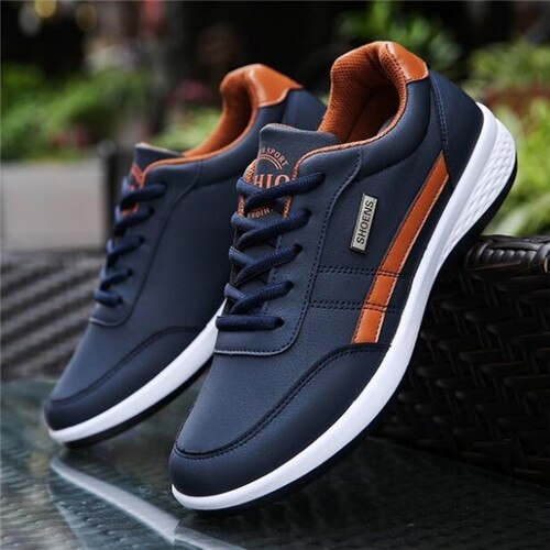 Mhysa De lente en herfst sport schoenen lichtgewicht heren mode casual schoenen kant slip outdoor klimmen schoenen l130: Blauw / 39
