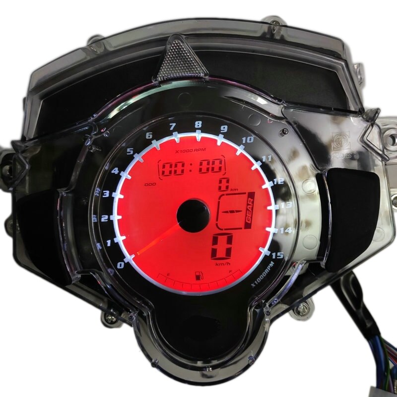 7 Color Motorcycle Instrument Lcd Digital Gauge Speedometer Tachometer Odometer Display for Yamaha Lc135: Default Title