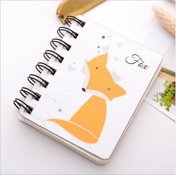 1 Piece Kawaii Animal Pocket Coil Blank Spiral Journal Notebook Dairy Memo Small Sketch Book To Do It Study Planner: F
