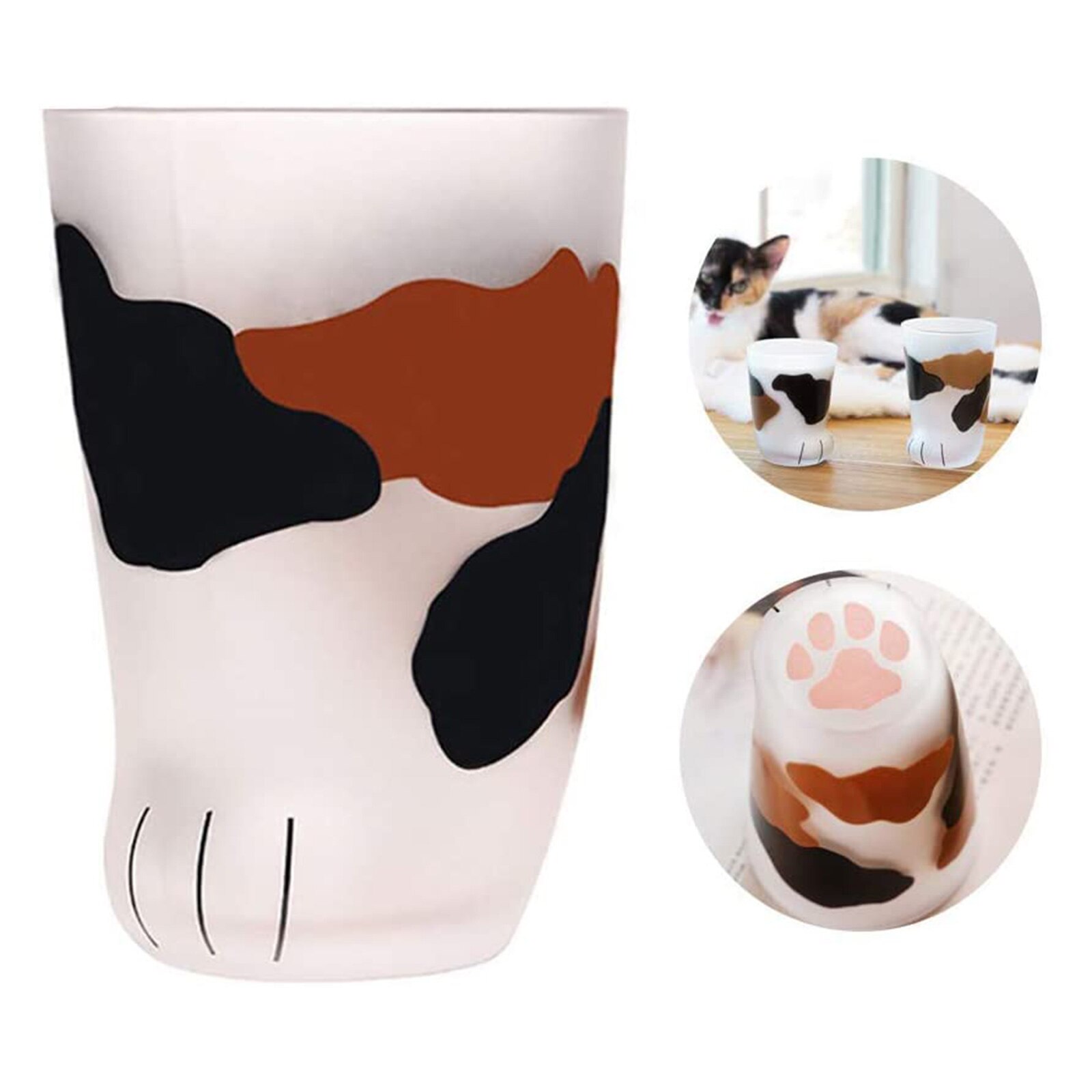 Kreative Kaffee Tassen Katze Fußabdruck Desigh gefrostet Kristall Glas Tasse Katze Klaue Tasse Für Männer Frauen freundlicher Hause Getränk Tassen