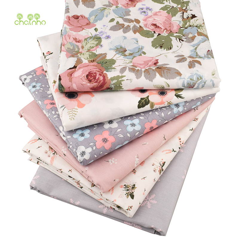 Chainho,6 Stks/partij Bloemen Serie Twill Katoen Stof, Patchwork Doek, diy Naaien Quilten Fat Quarters Materiaal Voor Baby & Kind