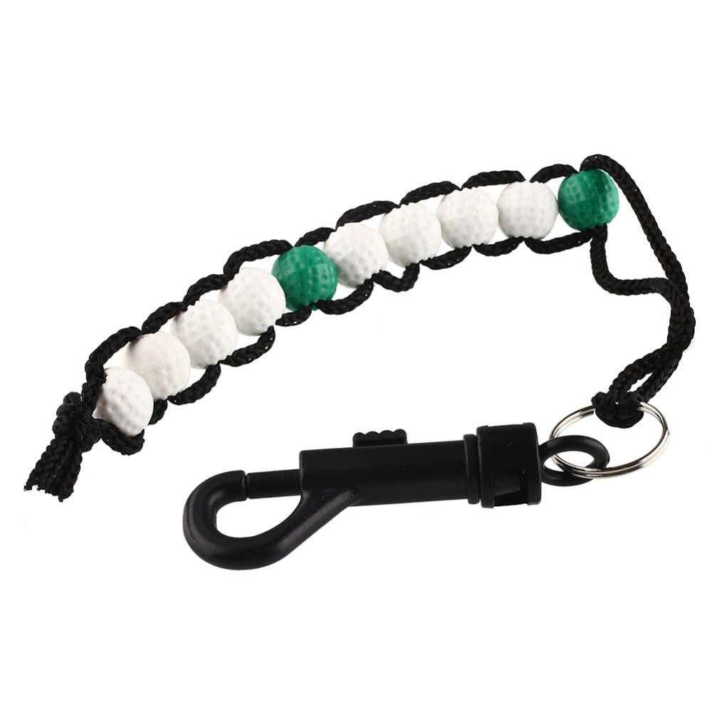 1pc golf teller golf slag kule putt score teller med nøkkel kjede golf ball perler teller