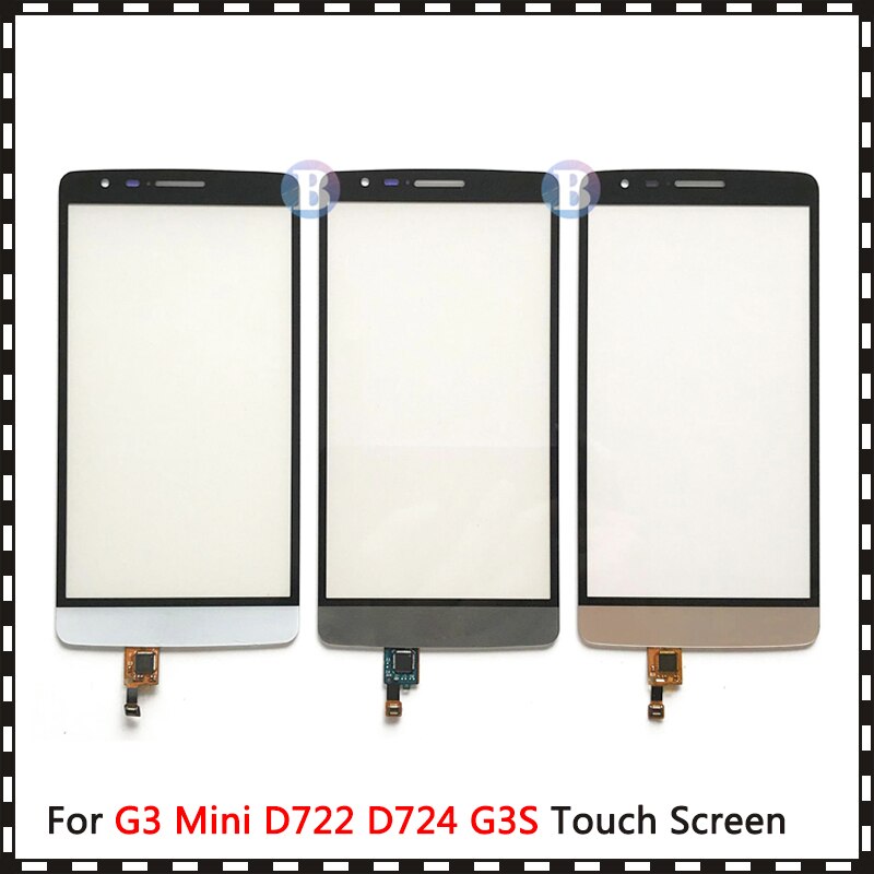 Alta qualidade para substituição de lg g3, 5.0 ", para lg g3 mini d722 d724 g3s, touch screen, digitador, sensor, painel de lente de vidro exterior ouro branco preto
