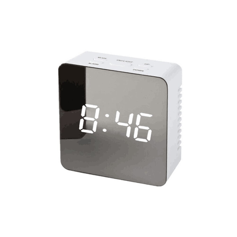 Hot Multifunzione LED Specchio Alarm Clock Digital Clock Snooze Tempo di Visualizzazione di Notte Ha Condotto La Luce Da Tavolo Desktop Alarm Clock Despertador: green